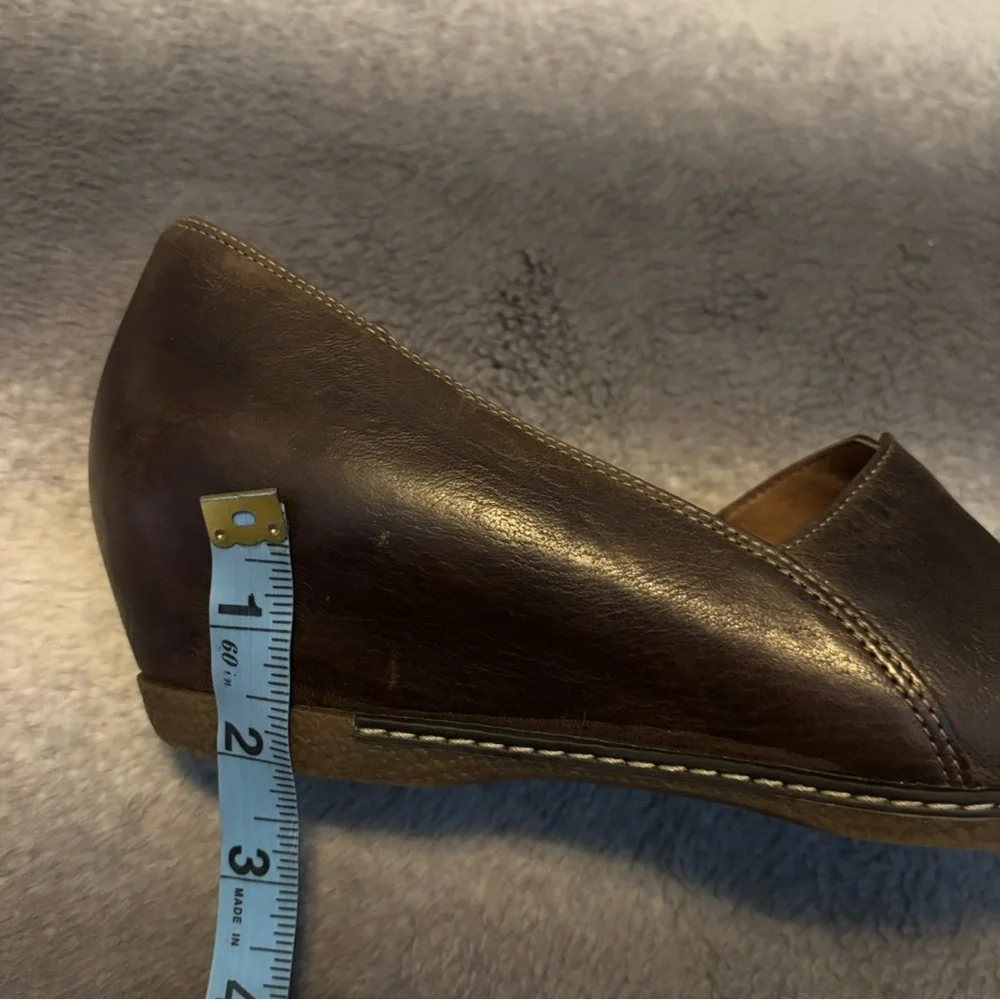 Dansko Liliana Burnished Brown Leather Wedge Loafers Comfort Shoes Size 9 EU 39 - Picture 11 of 12